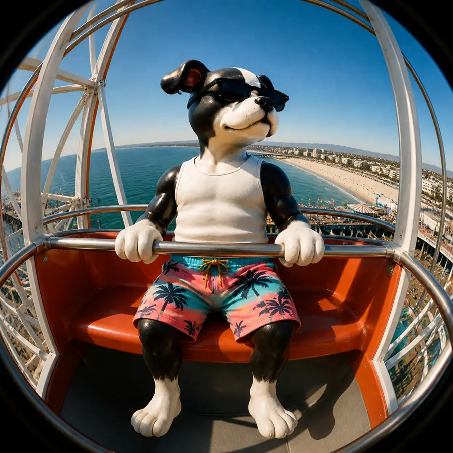 Doh alone in a ferris wheel car