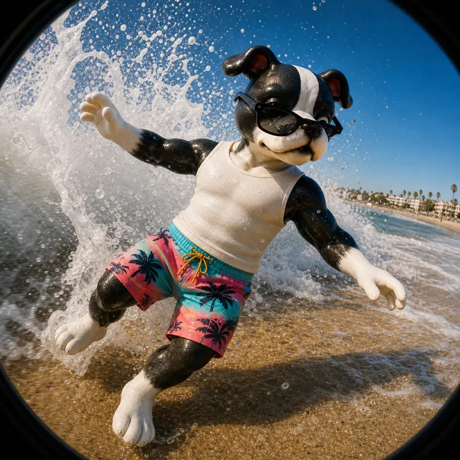 A wave knocking Doh sideways